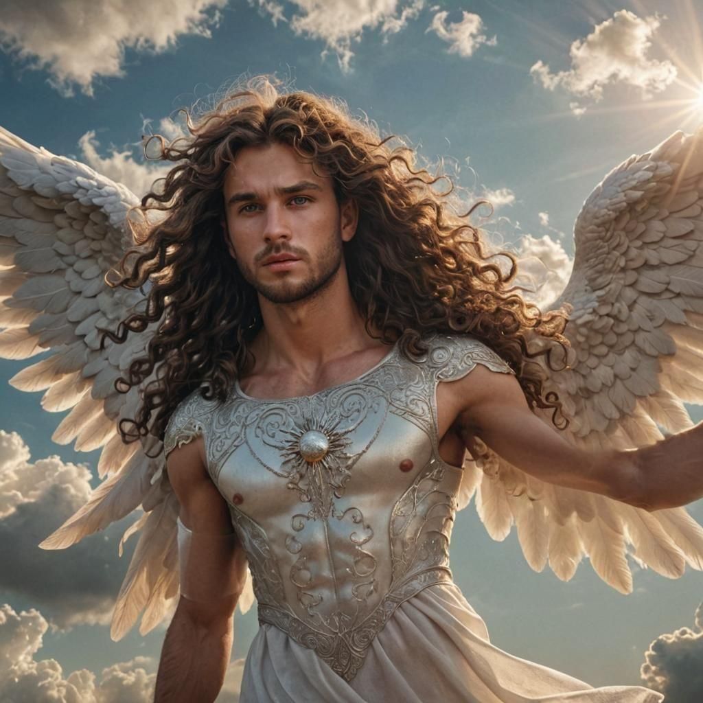 Ethereal Angel Man in a Dramatic Digital Painting