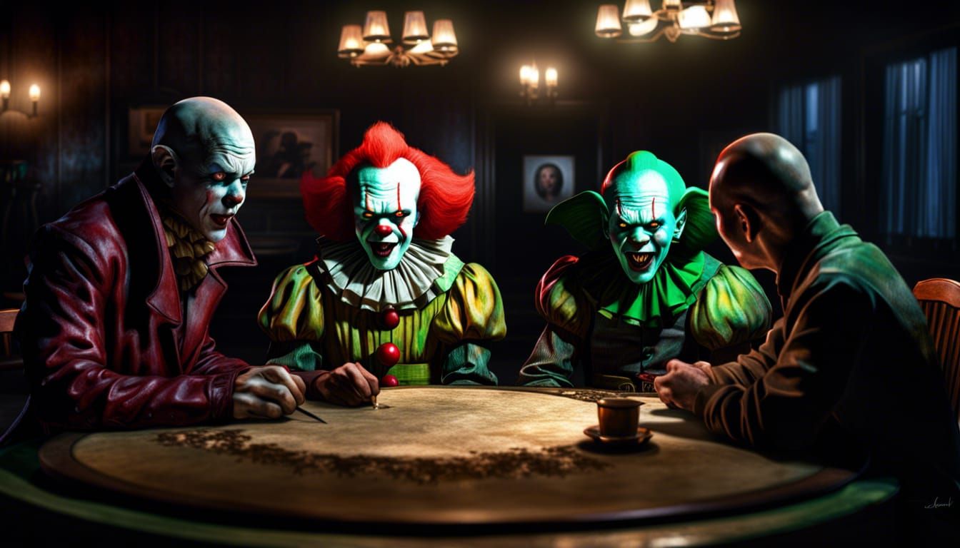 Pennywise, Nosferatu, and Cthulhu at Table