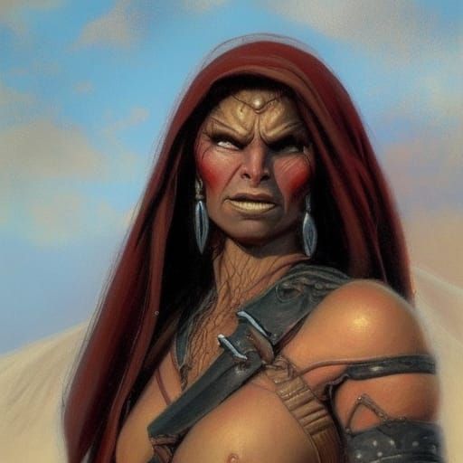 Female Orc in Oil Painting Style