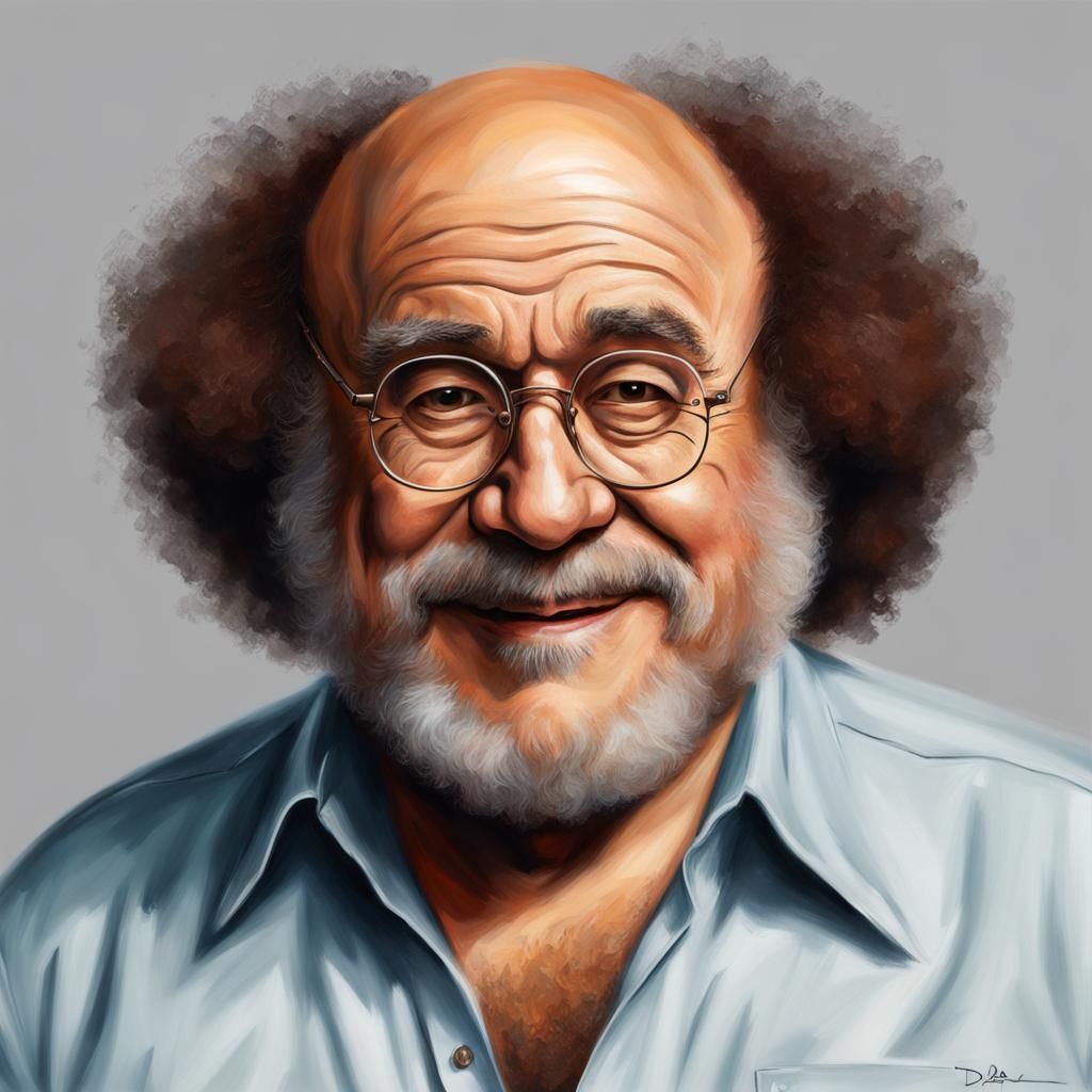 Danny Devito as Bob Ross: A Realistic Portrait
