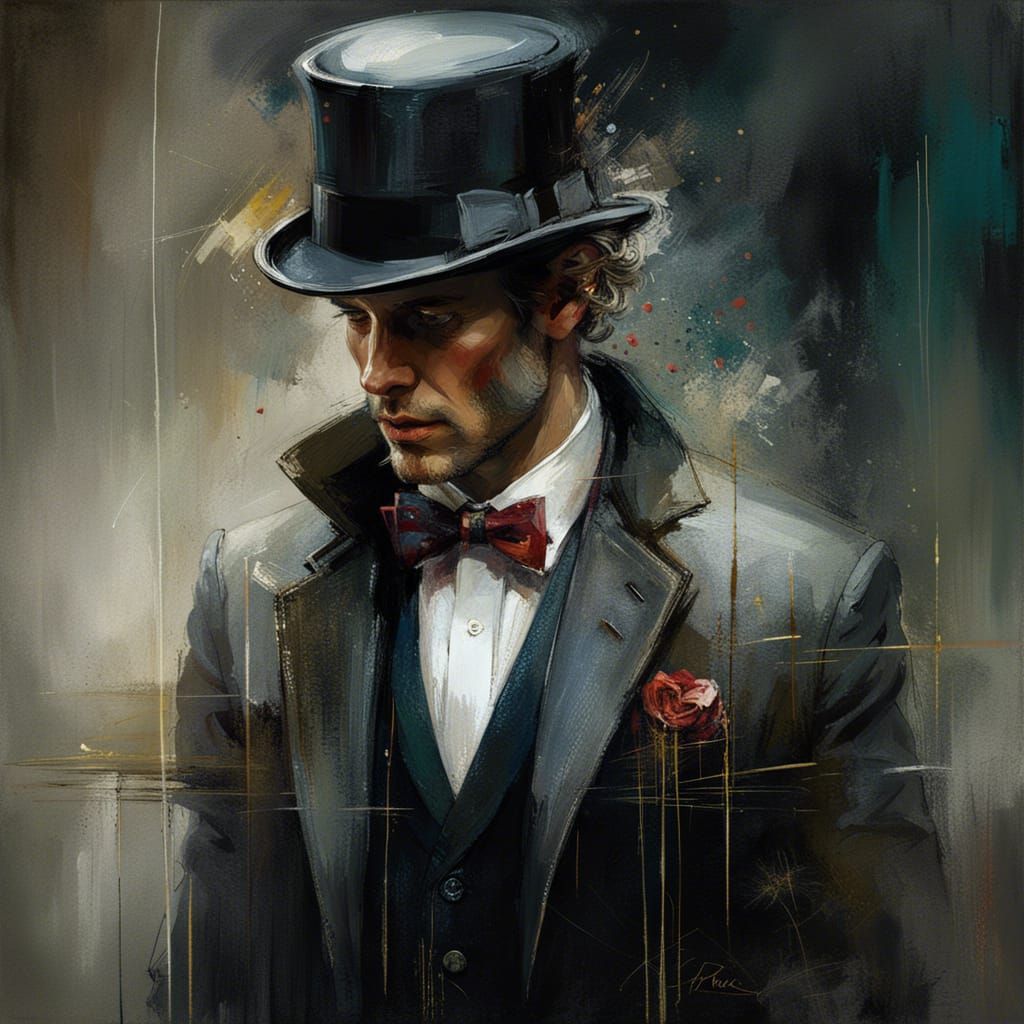 Emotional Portrait of Young Man in Fine Art Style