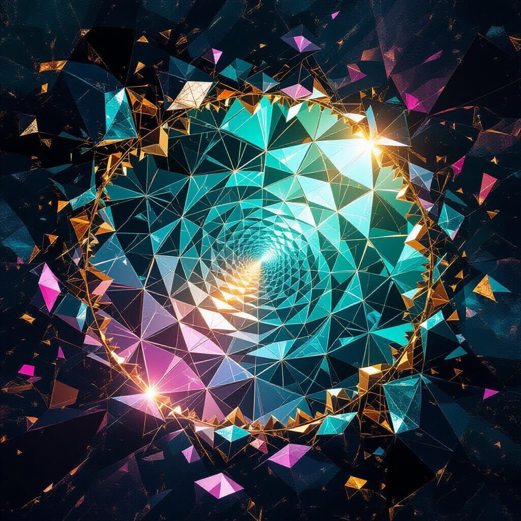 Prismatic Nexus: Geometric Crystals in Molten Metal