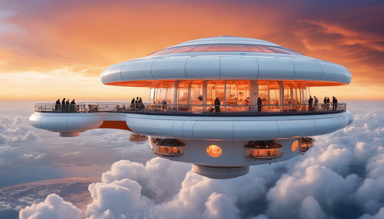 Orbital Sky Habitat in Vibrant Orange Hues