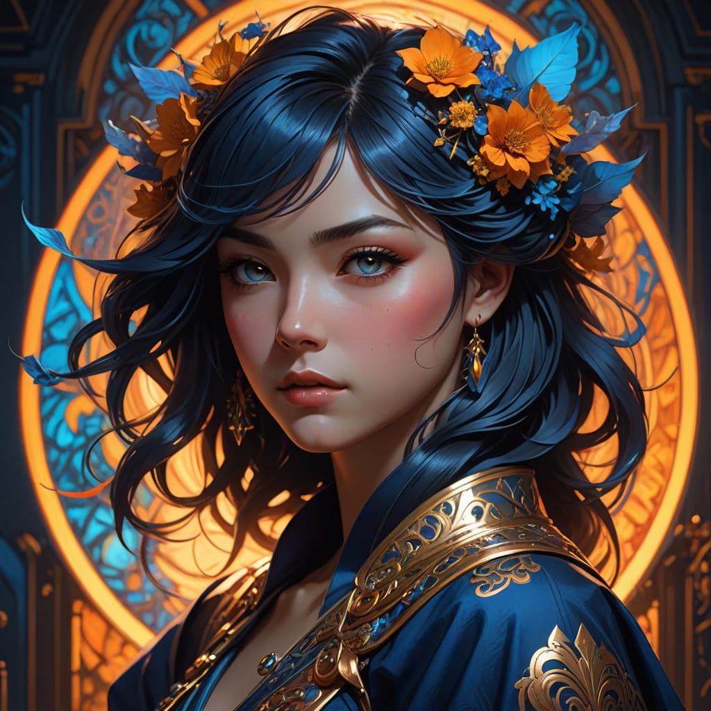 Vibrant Anime Portrait in Stunning Cel-Shaded Style