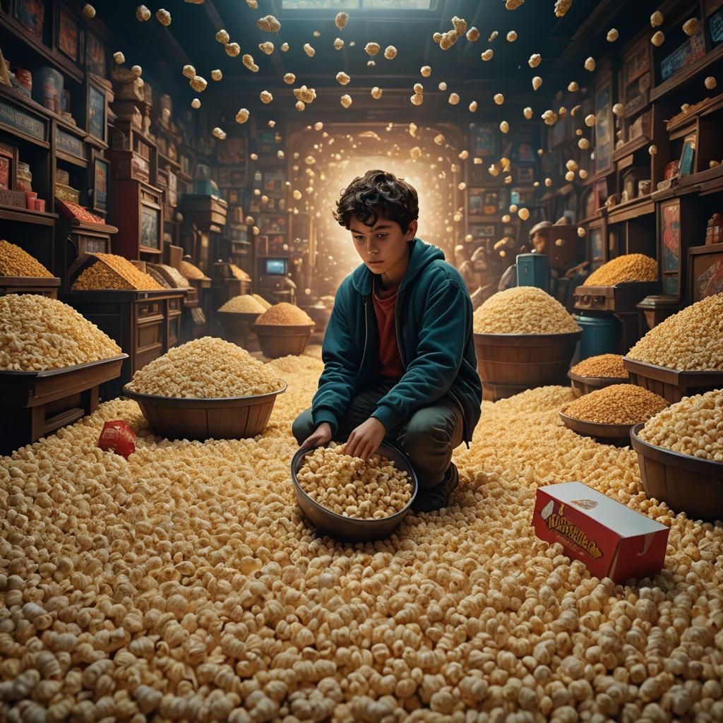 Futuristic Popcorn Machine Interaction in a Cinema