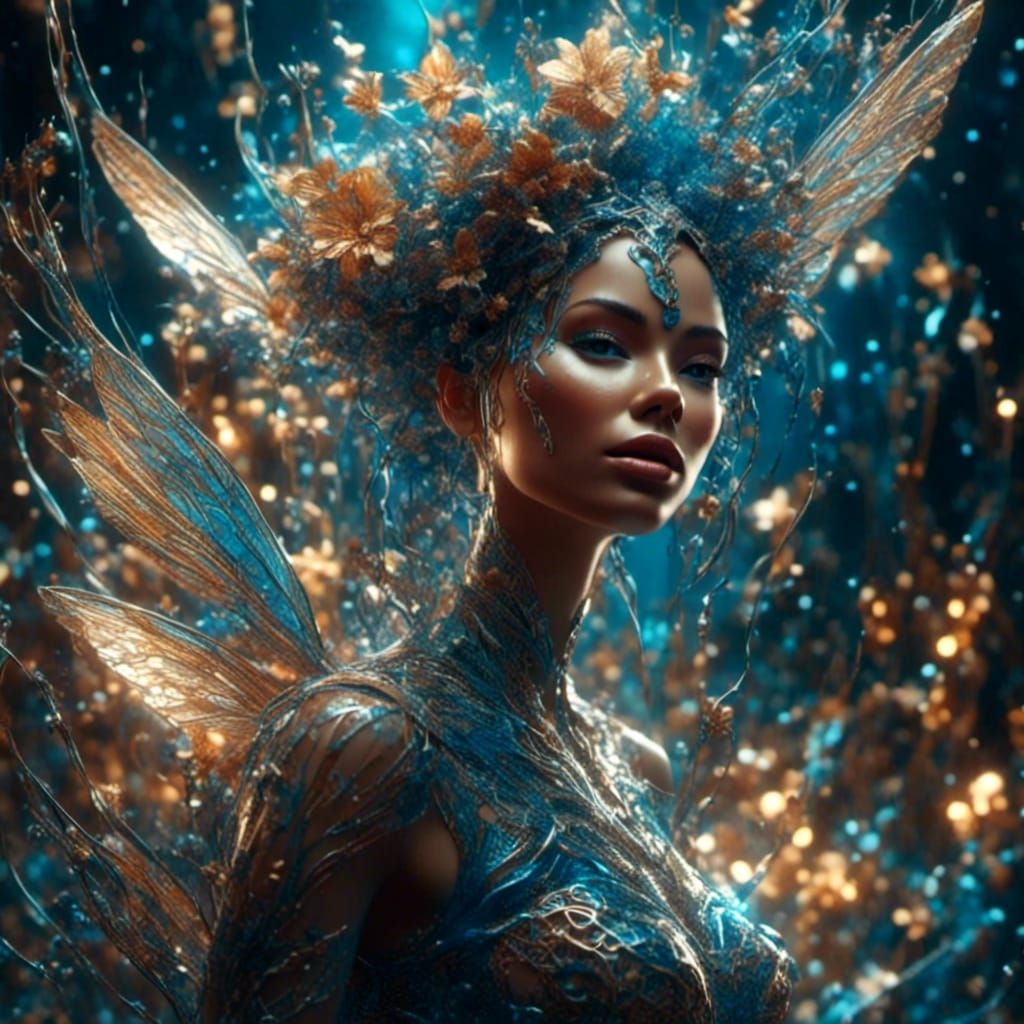 Fairy Nymph Woman in Hyperreal Digital Art