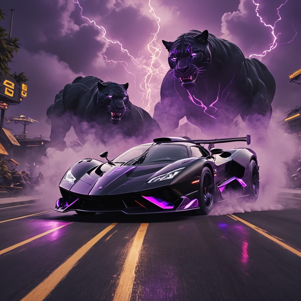 MrBeast in Neon SSC Tuatara on Racetrack