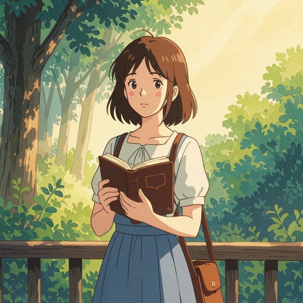 Woman with Bible in 2D Animation Style