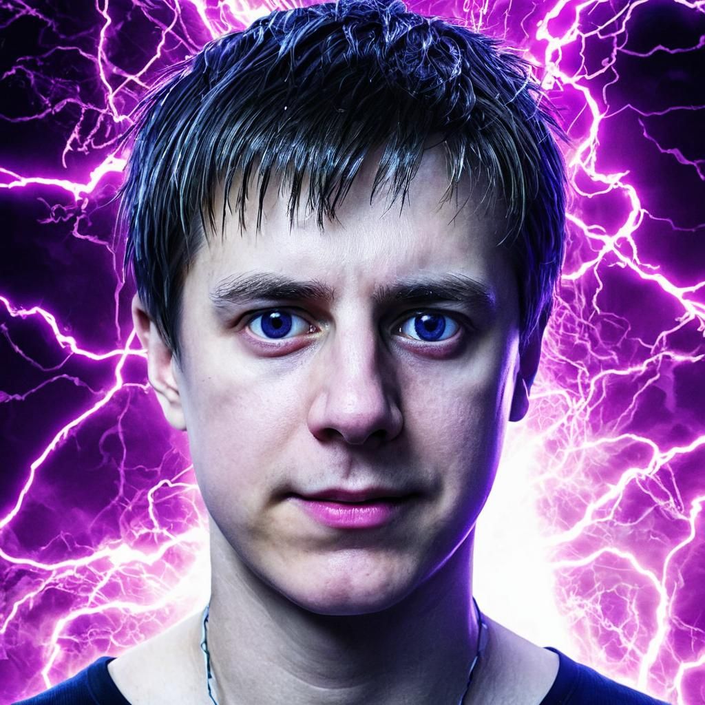 Electrifying Shadow Figure Portrait in Digital Art