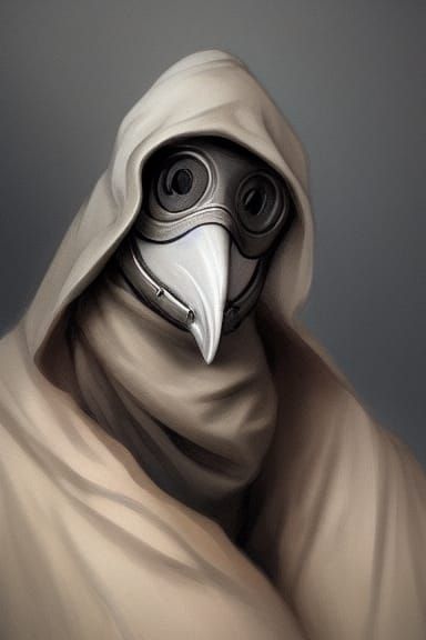 Plague Doctor Portrait in Hyperdetailed Concept Art
