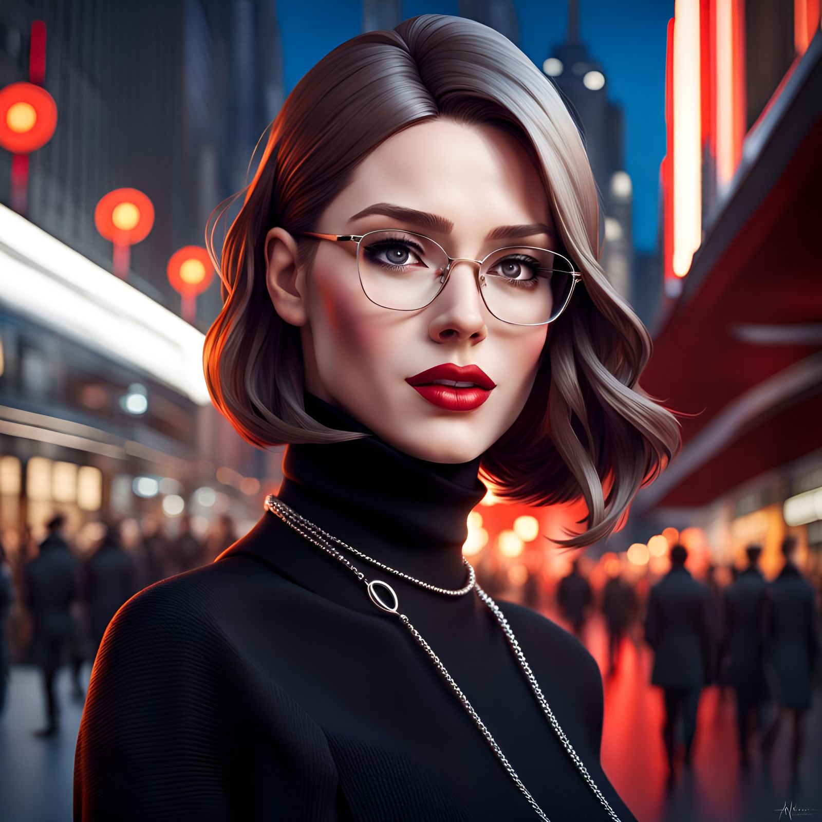 Elegant Modern Woman in Triadic Colors