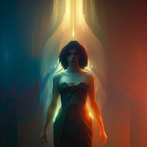 Ethereal Fantasy Portrait with Volumetric Lighting