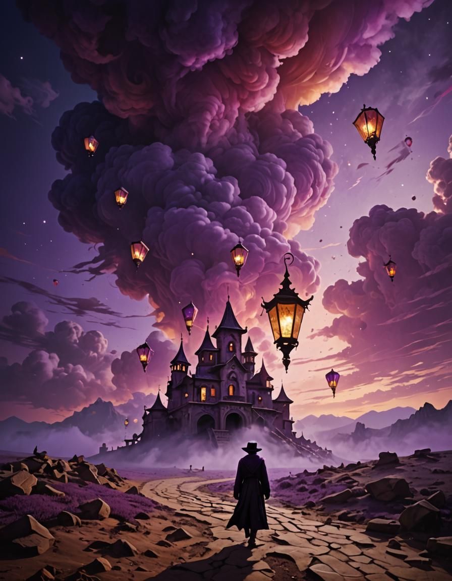 Dreamlike Surrealist Masterpiece with Vibrant Colors and Eth...