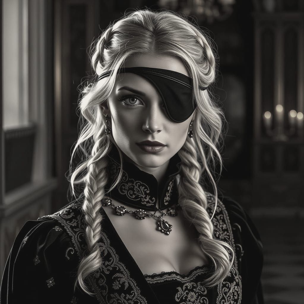 A Mysterious Renaissance Woman, in a Moody Portrait with Eye...