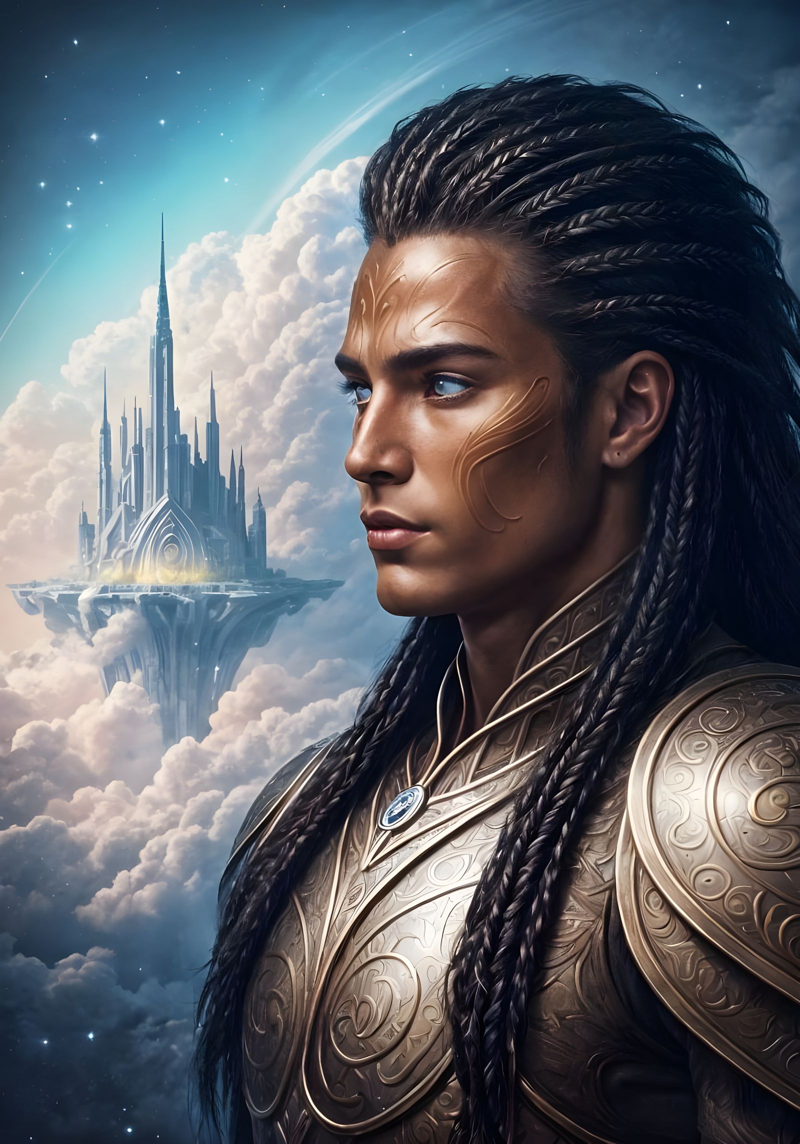 Alien Warrior in Sky Realm Palace