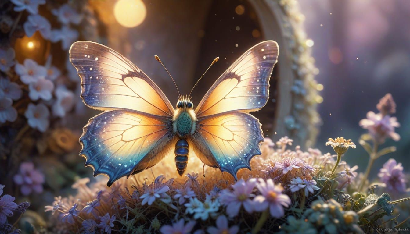 Confused Butterfly in Beehive: Ethereal Macro Photography