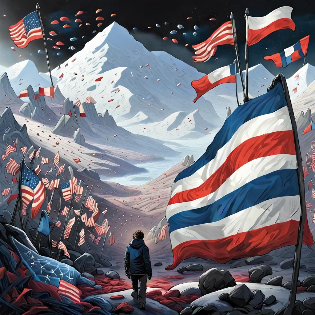 Surreal Patriotic Tundra in Pop Art Style