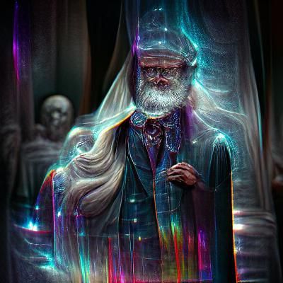 Sinister Dumbledore Astral Illustration in Mixed Media