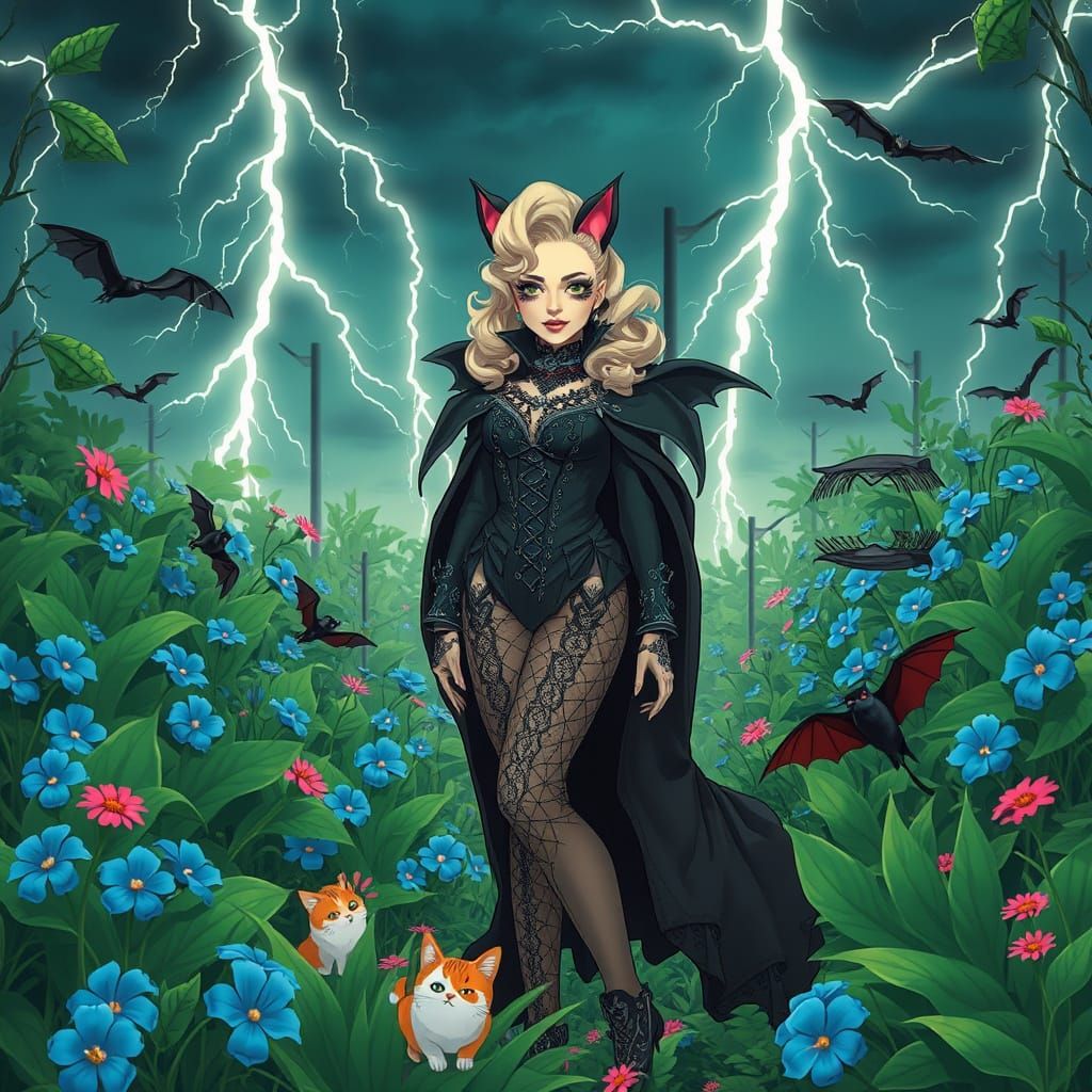 Madonna as Anime Disney Princess of the Blue Flower Colony