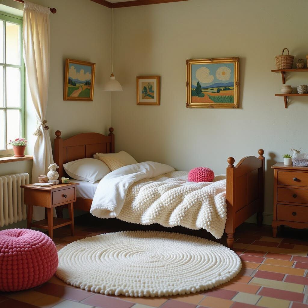 Pom-Pom Bedroom in Arles, a Whimsical Homage