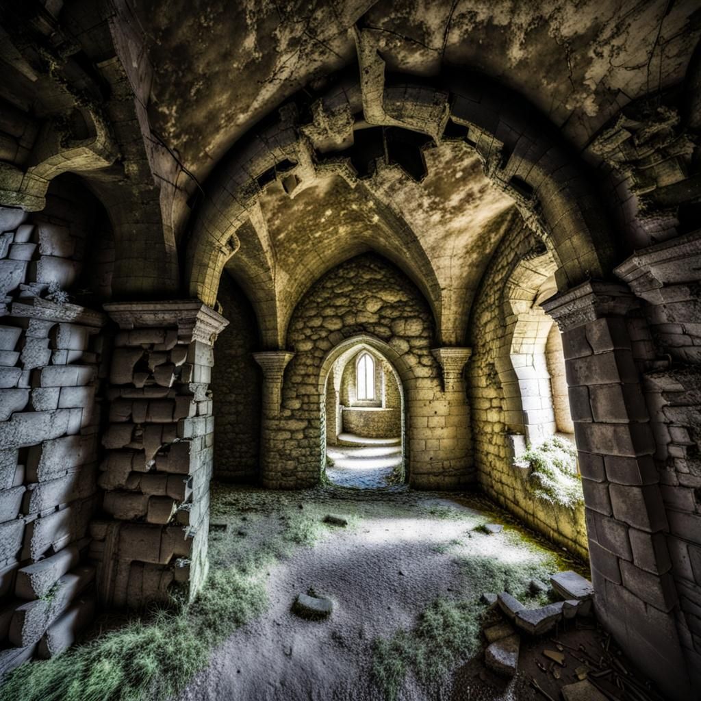 Weathered Abandoned Dungeons in Castle Ruins