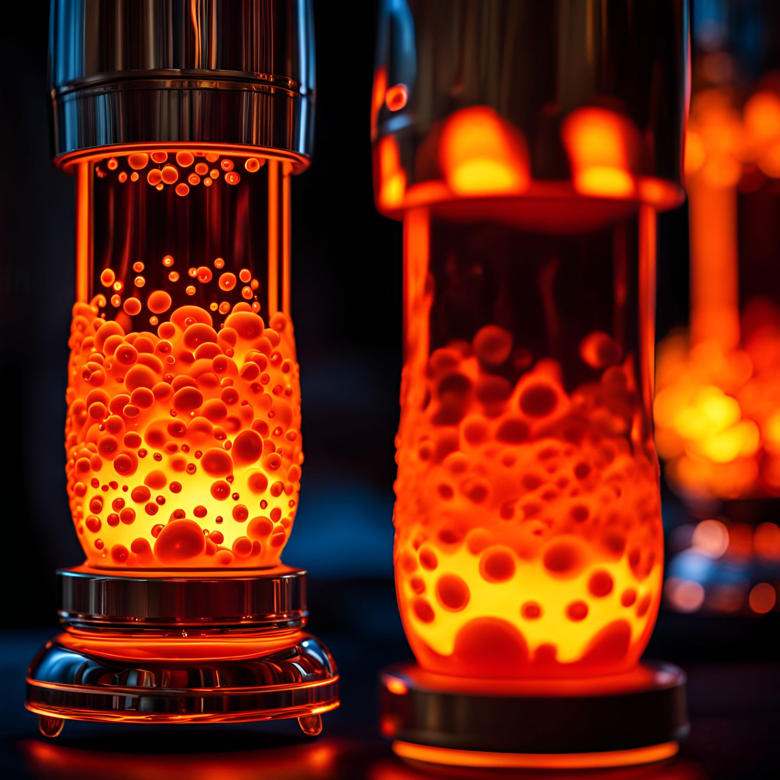 Hyperrealistic Orange Lava Lamp in HDR