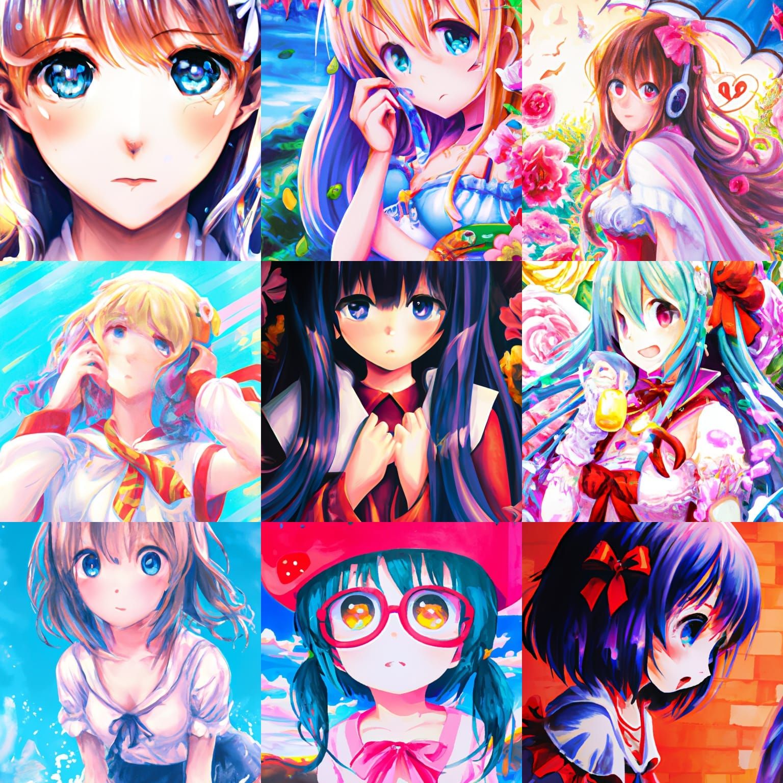 Anime Girl Key Visual in Acrylic Style