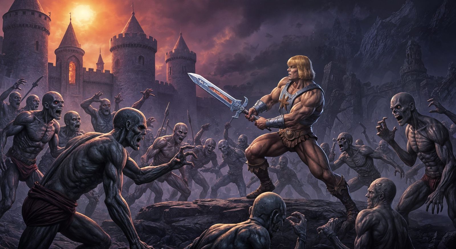 He-Man Battles Zombie Horde at Castle Grayskull