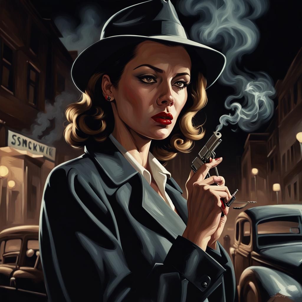 Film Noir: Sinister Detective with Gun