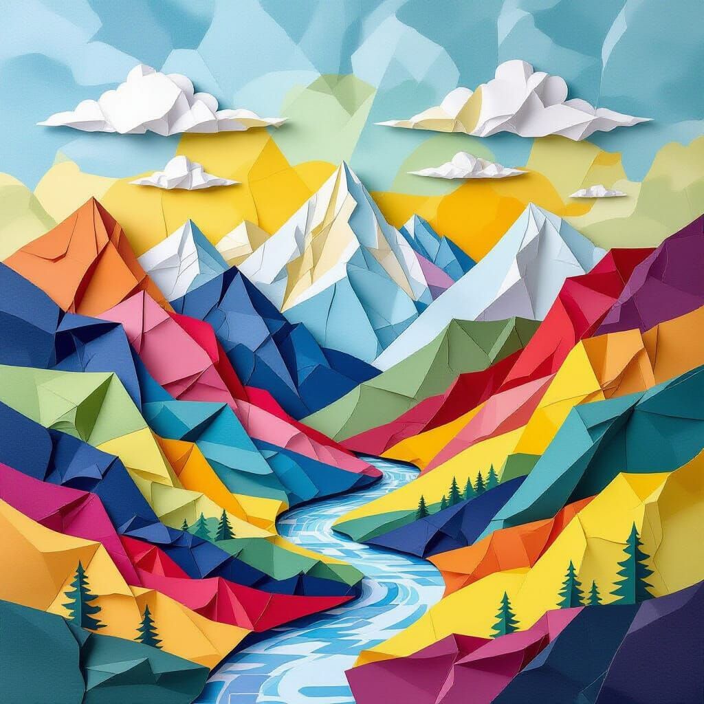 Surreal Landscape Art Made From Crumpled Notebook Pages