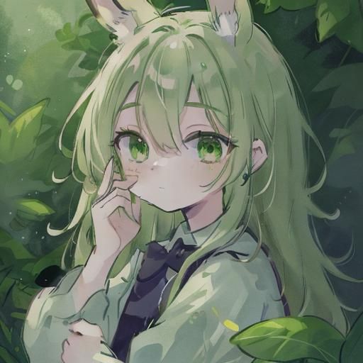 Fantasy Girl with Bunny Ears in Matte Painting Style