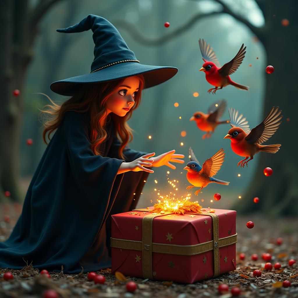 Eerie Witch Unveils Colorful Birds