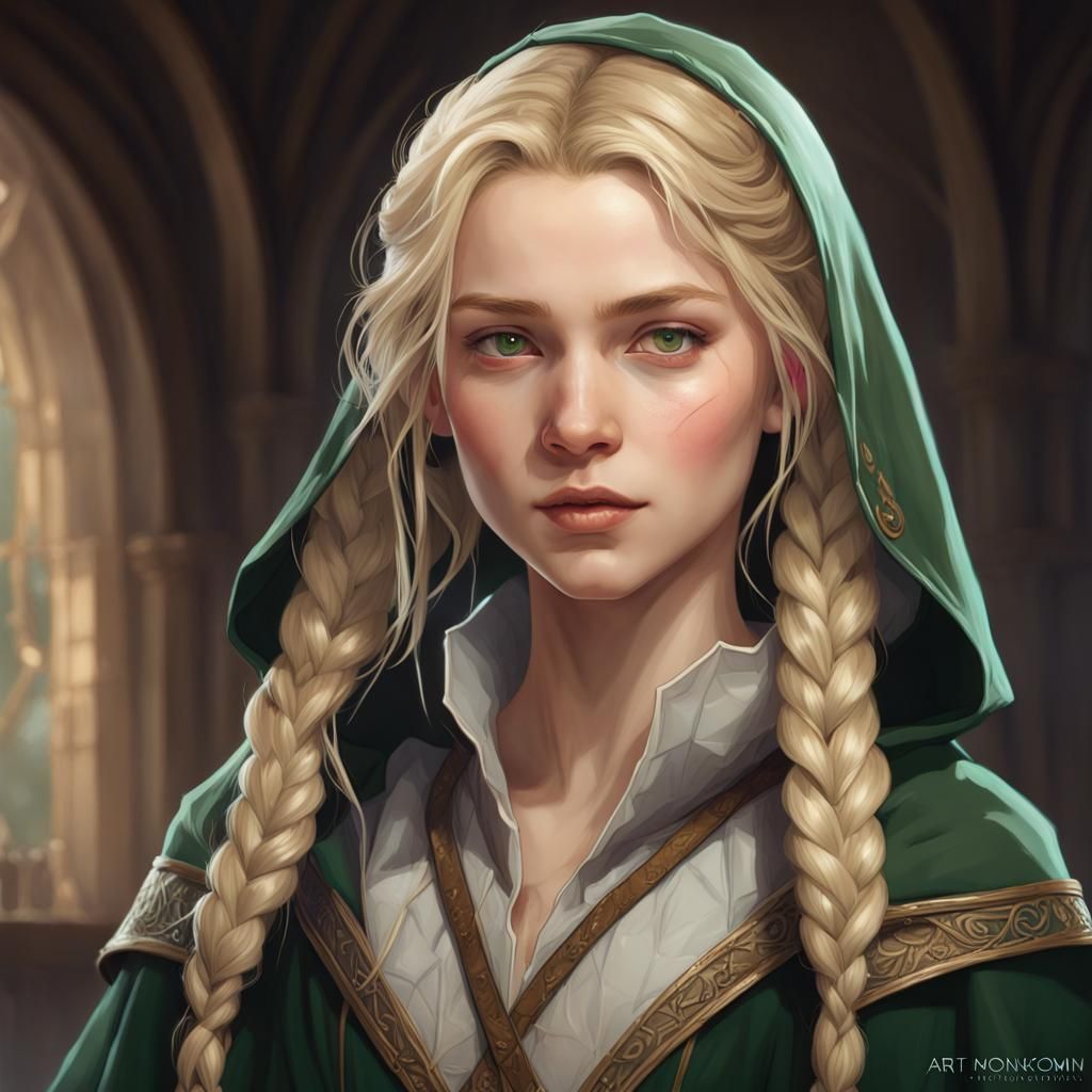 Medieval Girl Portrait in Hyperdetailed Digital Art