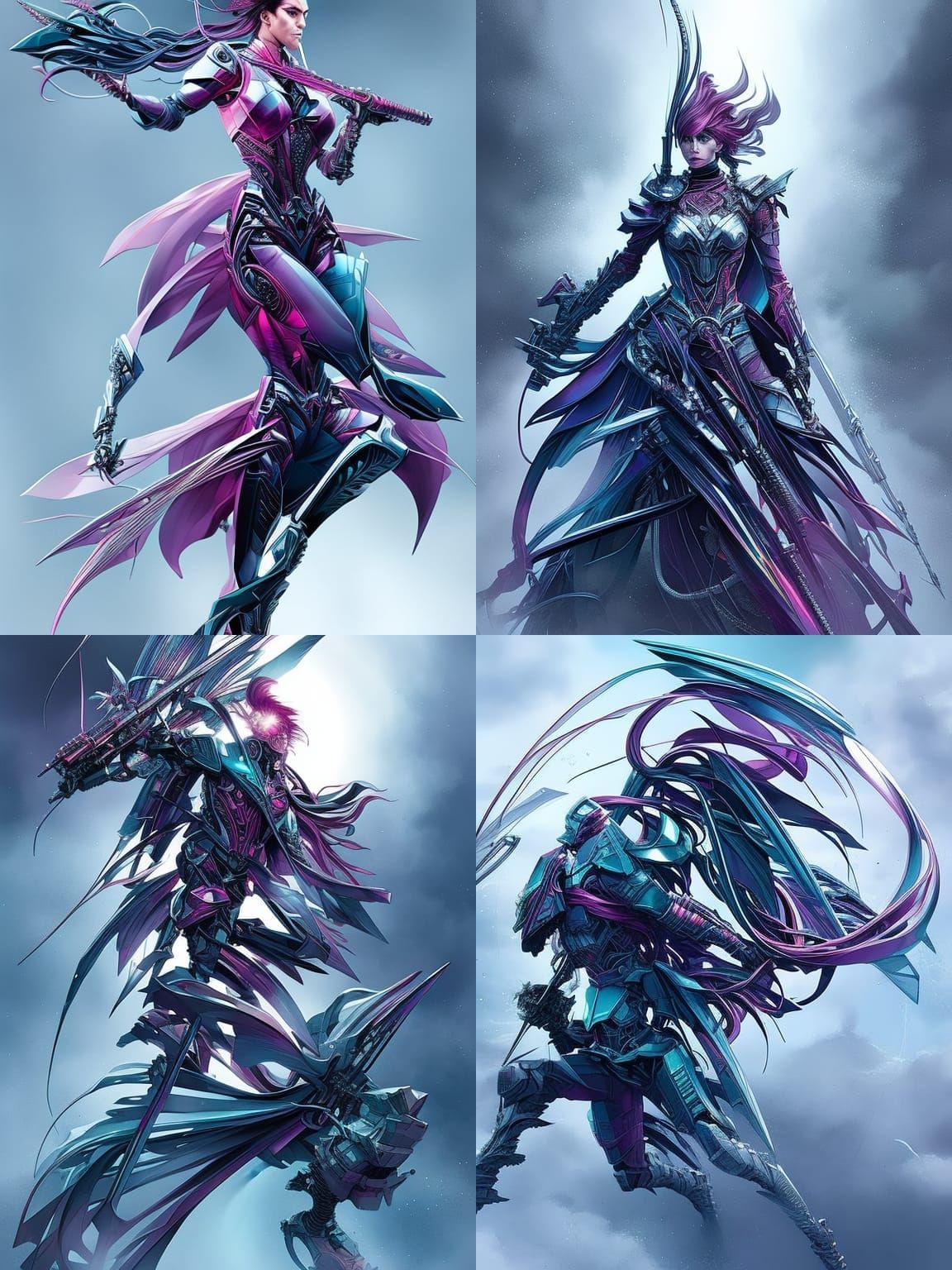 Dynamic Robot Concept Art in Comic Style