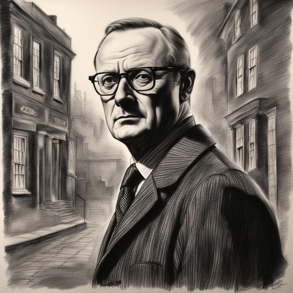 Edward Woodward as Dr. Who: Charcoal Portrait