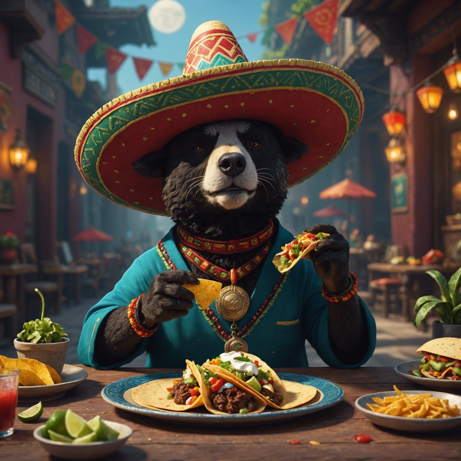 Ursa Major Avatar with Sombrero, Digital Painting