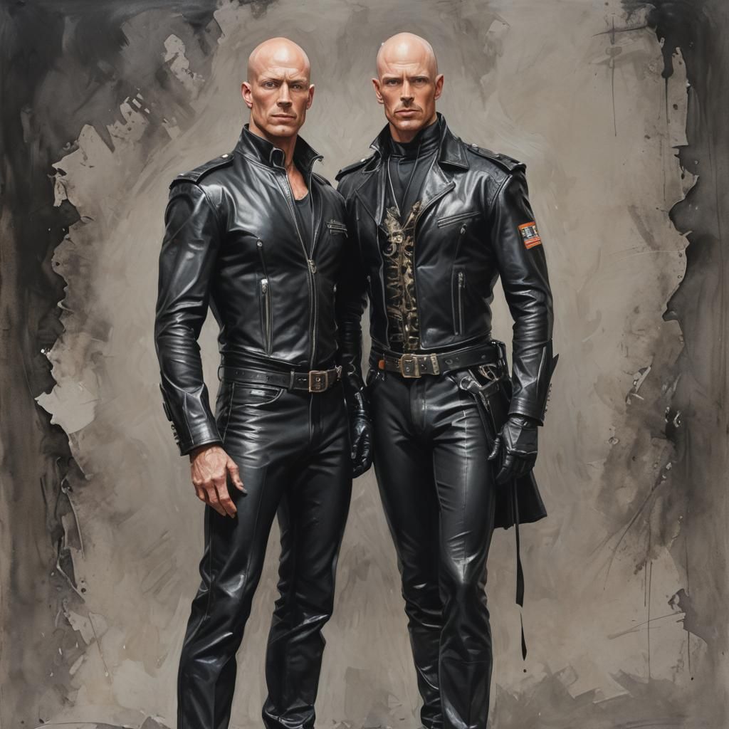 Handsome leather men