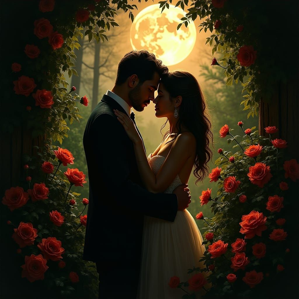 Moonlit Garden Romance in Baroque Style