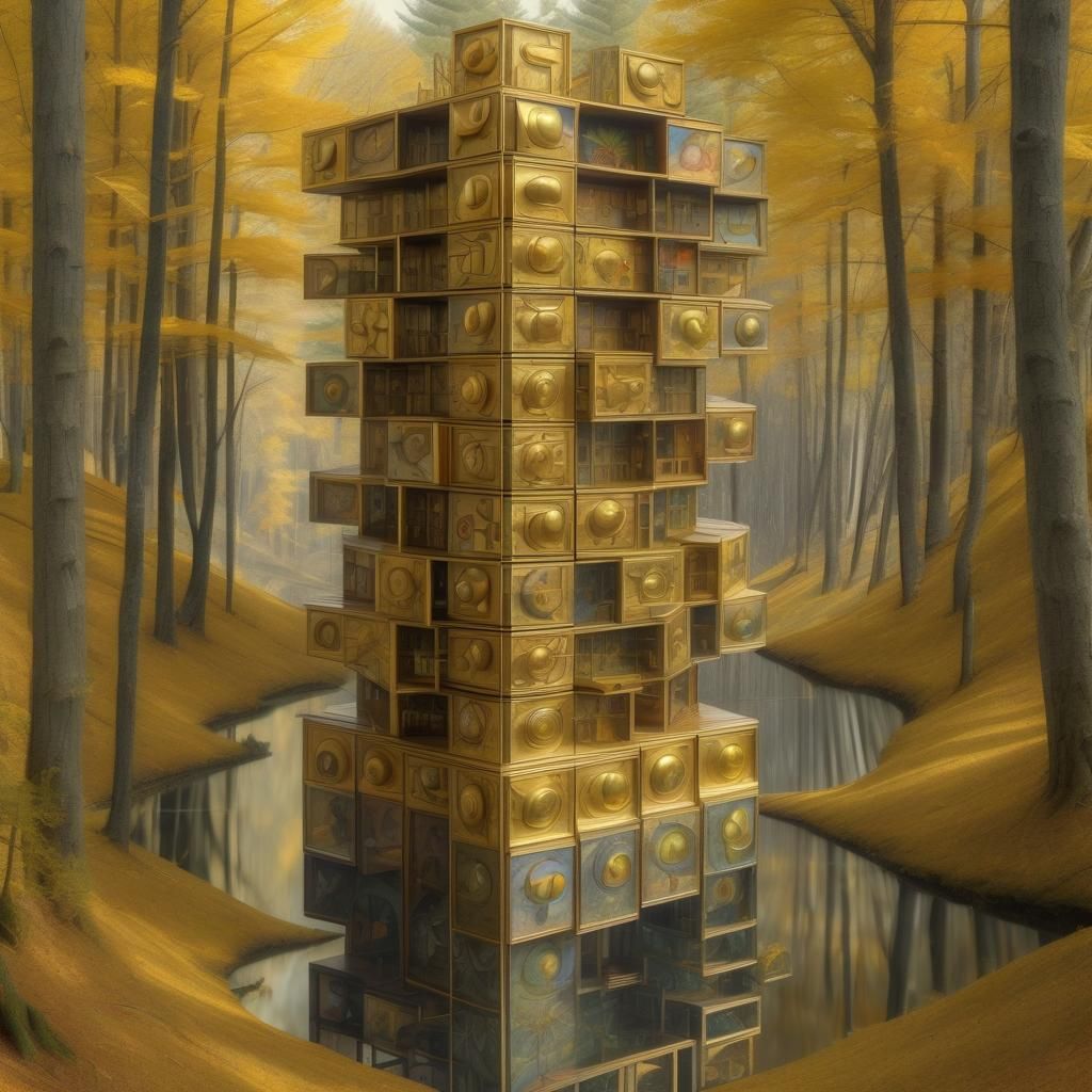 Escher-Inspired Puzzlebox with Abstract Cycles