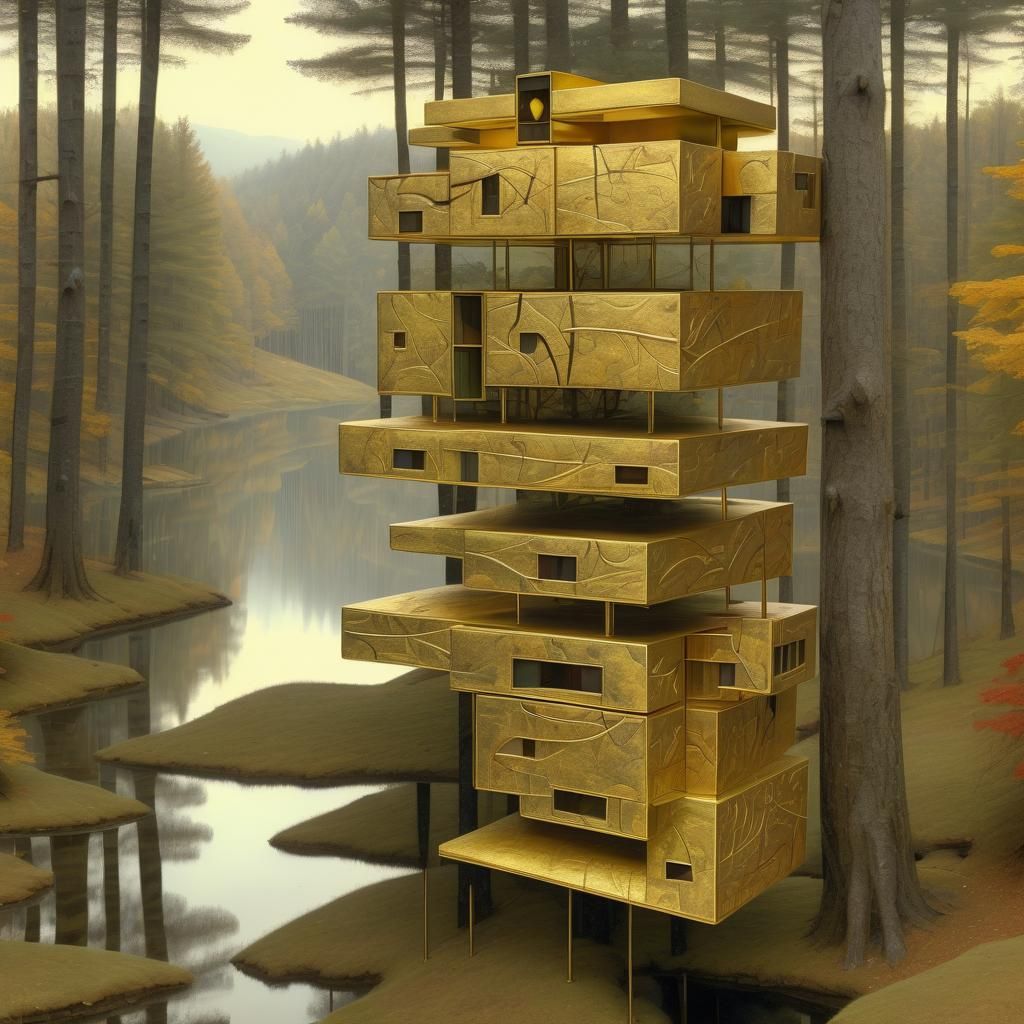 Escher-Inspired Puzzlebox with Golden Cycles