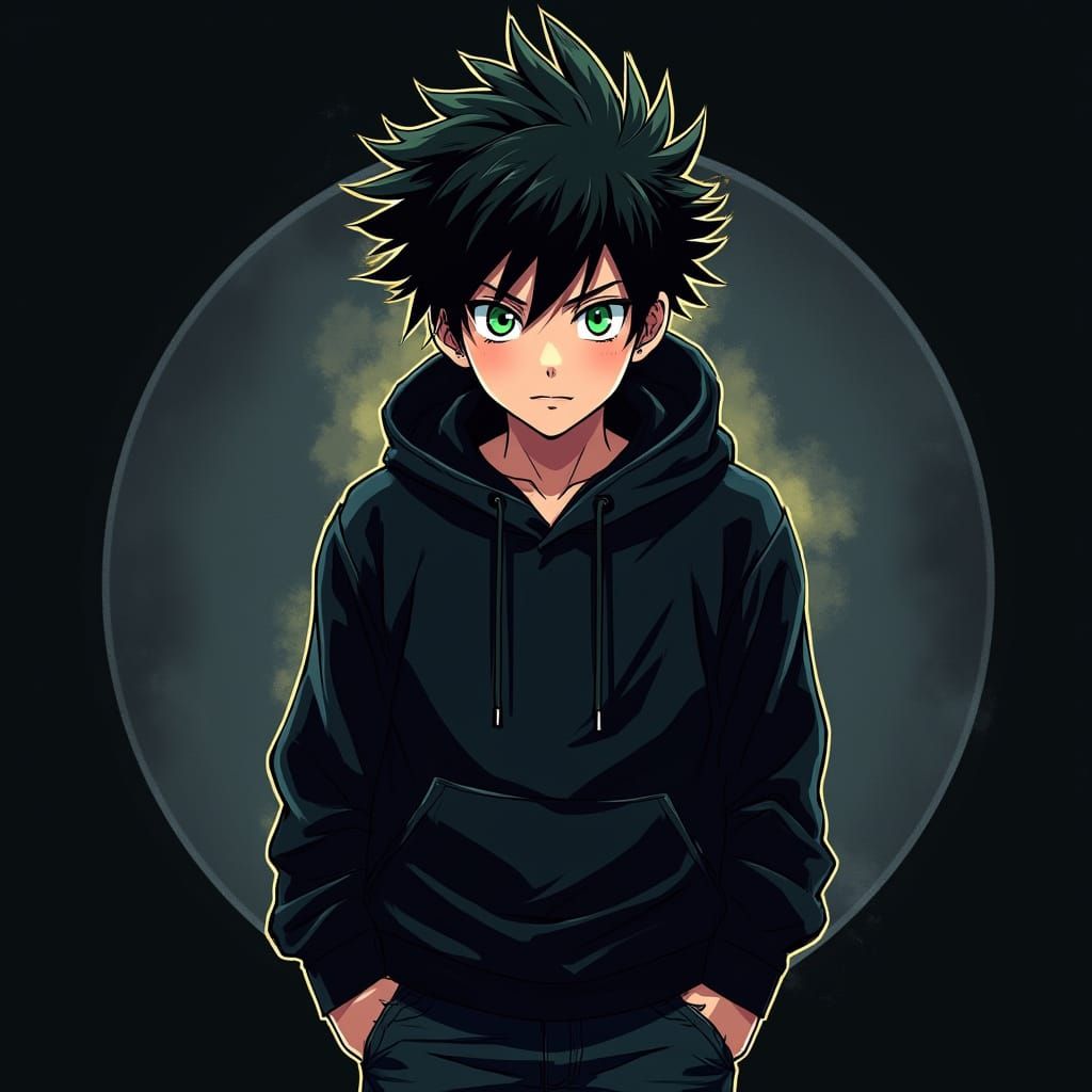Anime Shadow Boy Profile Picture in Vibrant Stylized Aesthet...