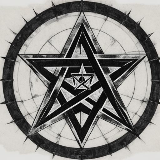 Pentagram Anarchist Biohazard Symbol: AI Generated Art