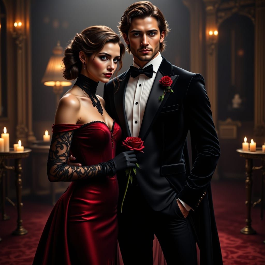 Gothic Vampire and Phantom Halloween Ball