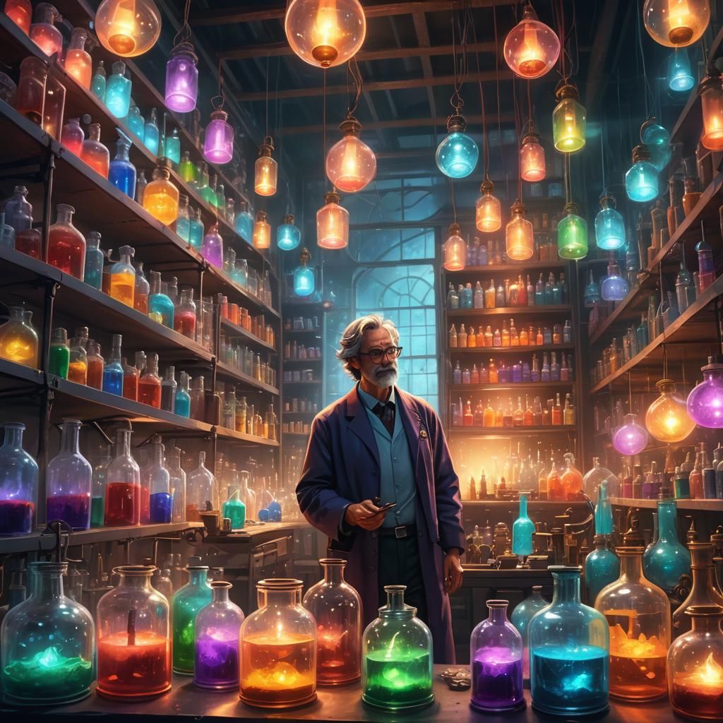 Glowing Sci-Fi Laboratory Concept Art