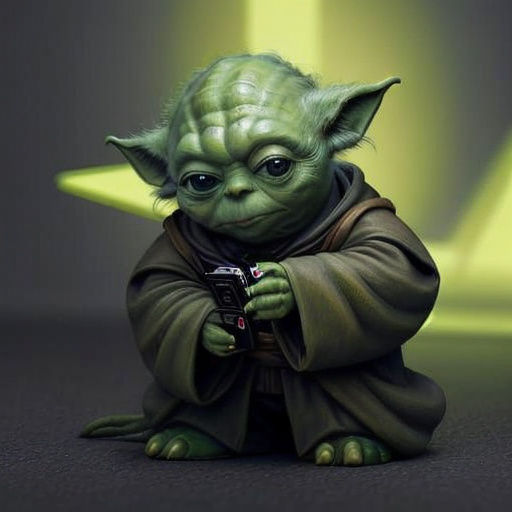 Yoda Holds a Hyper-Realistic 8K Cellphone