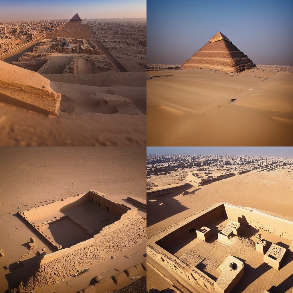 High-Angle View of Egyptian Pyramids in 4K