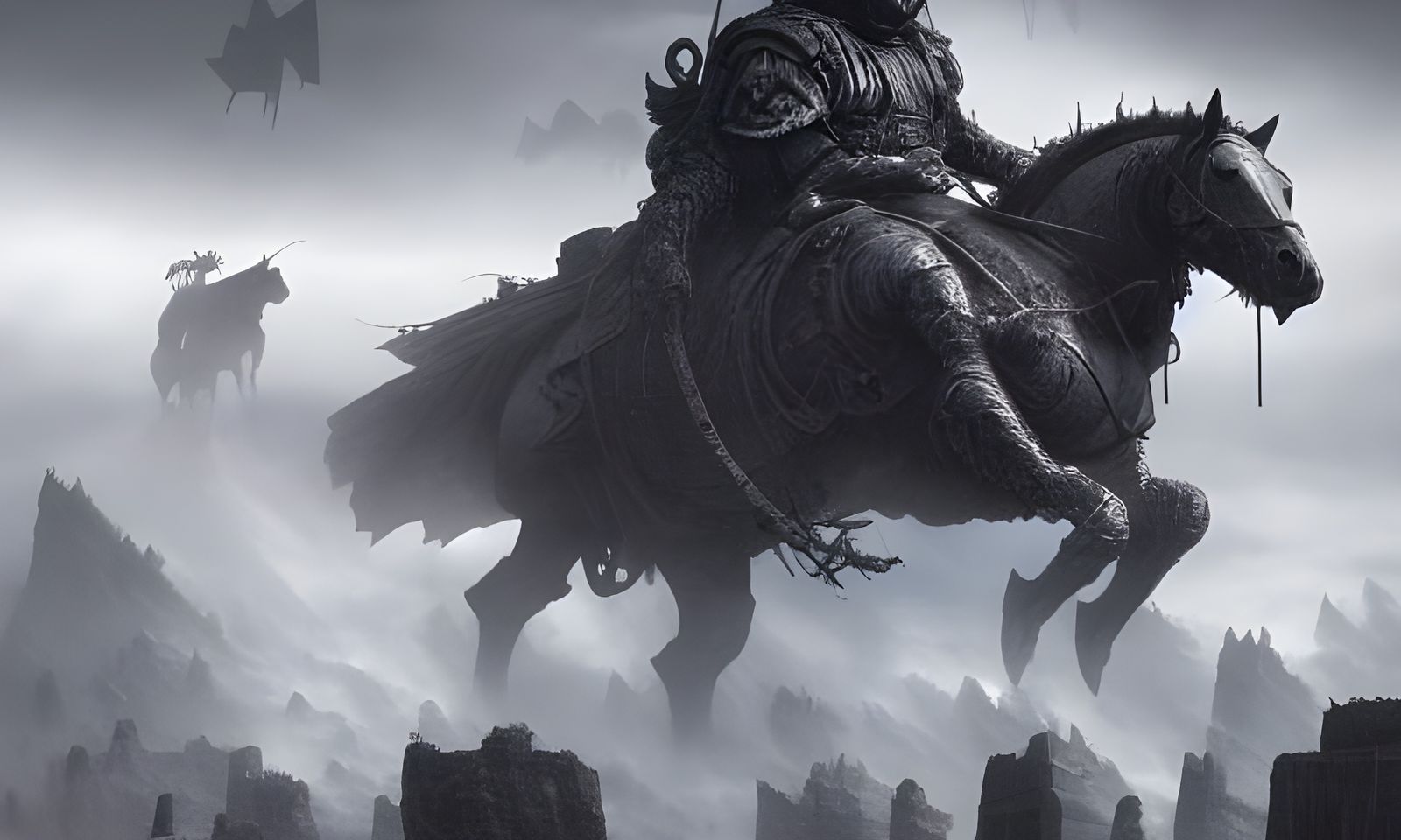 Apocalyptic Horsemen in Hyperdetailed Digital Art