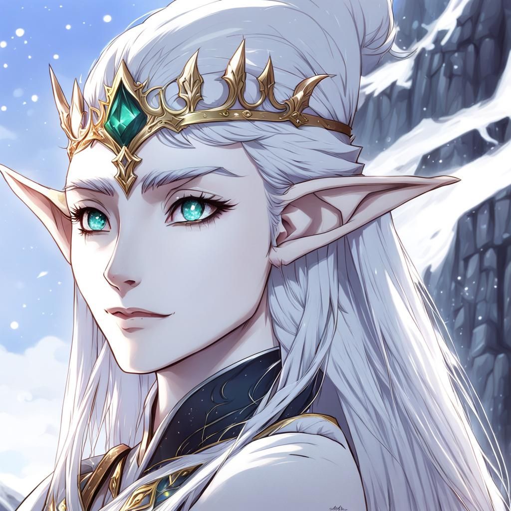 Anime Style Elf Queen Portrait