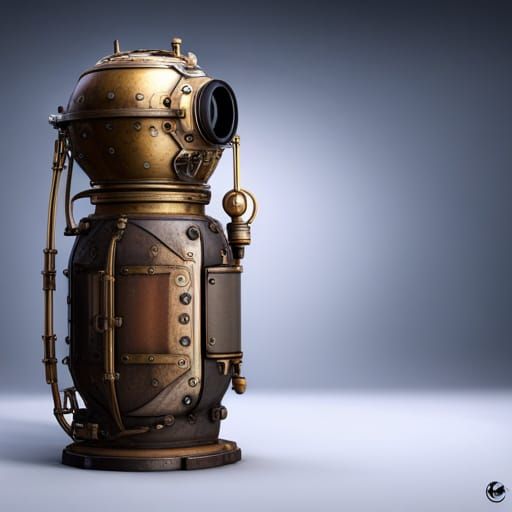 Steampunk Grenade: Detailed Fantasy Concept Art