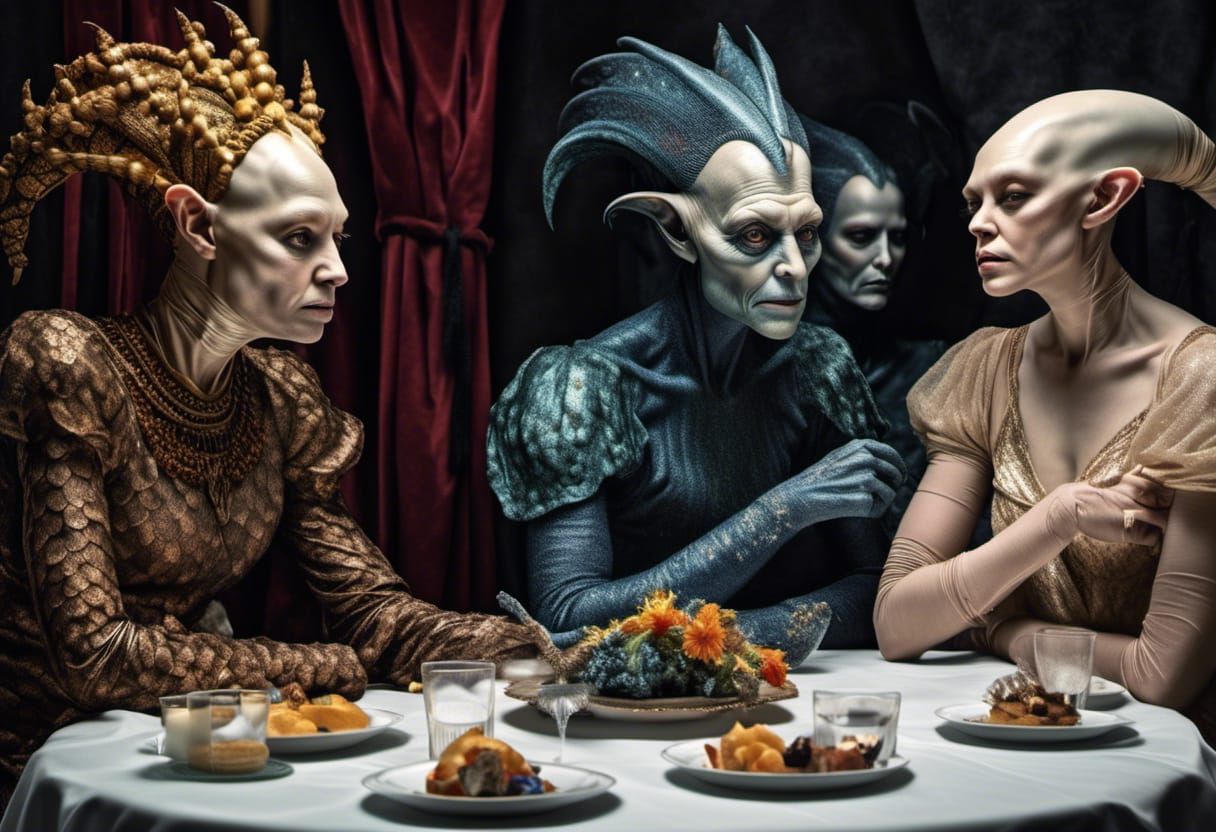 Old Masters Party: Hyperrealistic Museum Scene